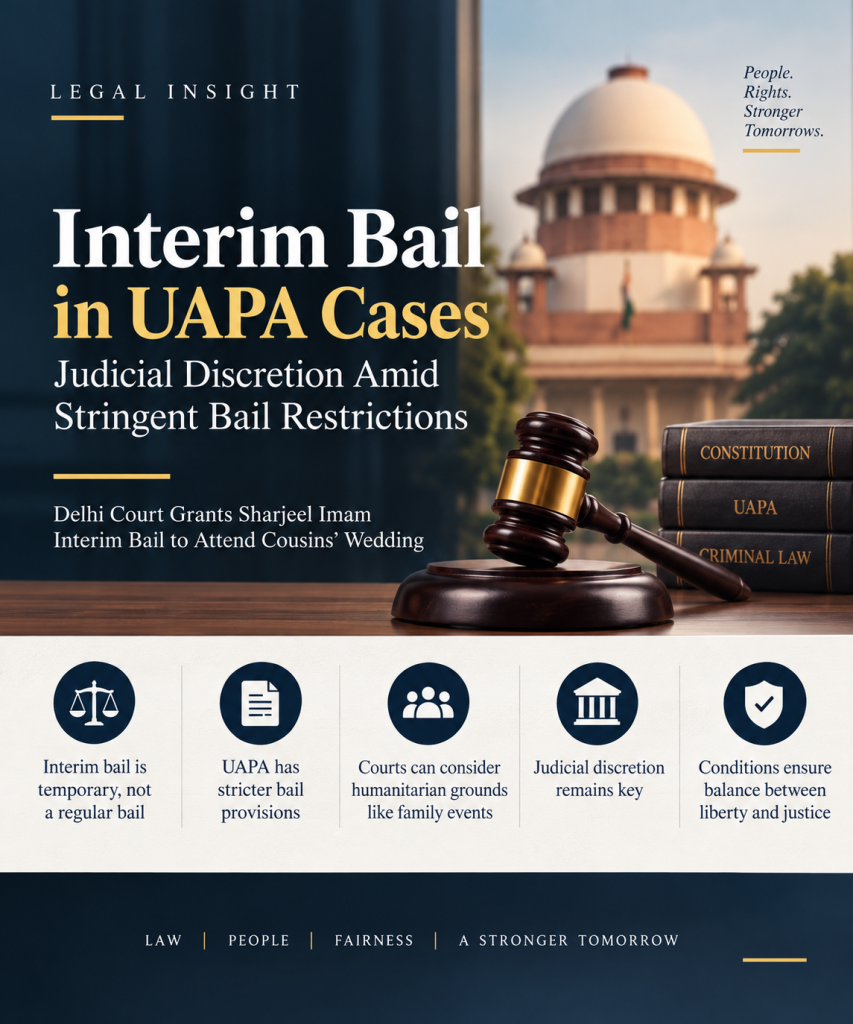 Interim Bail in UAPA Cases: Judicial Discretion Amid Stringent Bail Restrictions